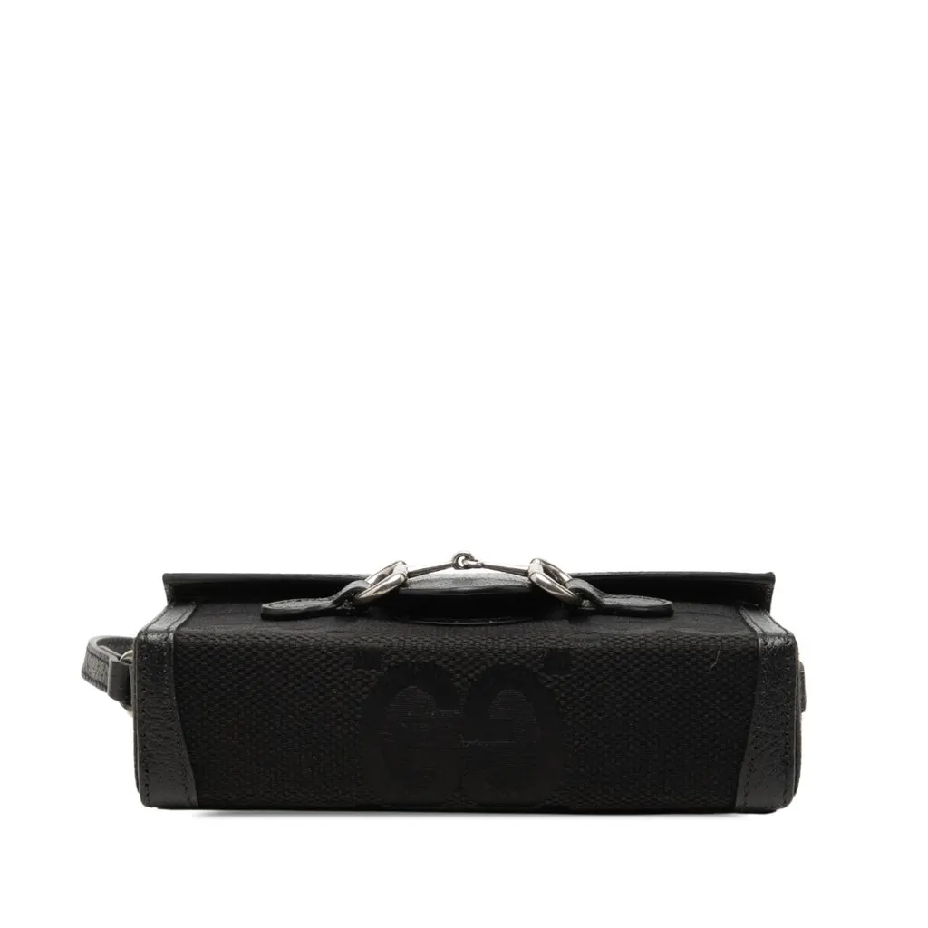 Gucci Mini Jumbo GG Canvas Horsebit 1955 Crossbody Black Canvas Very good - Inside View