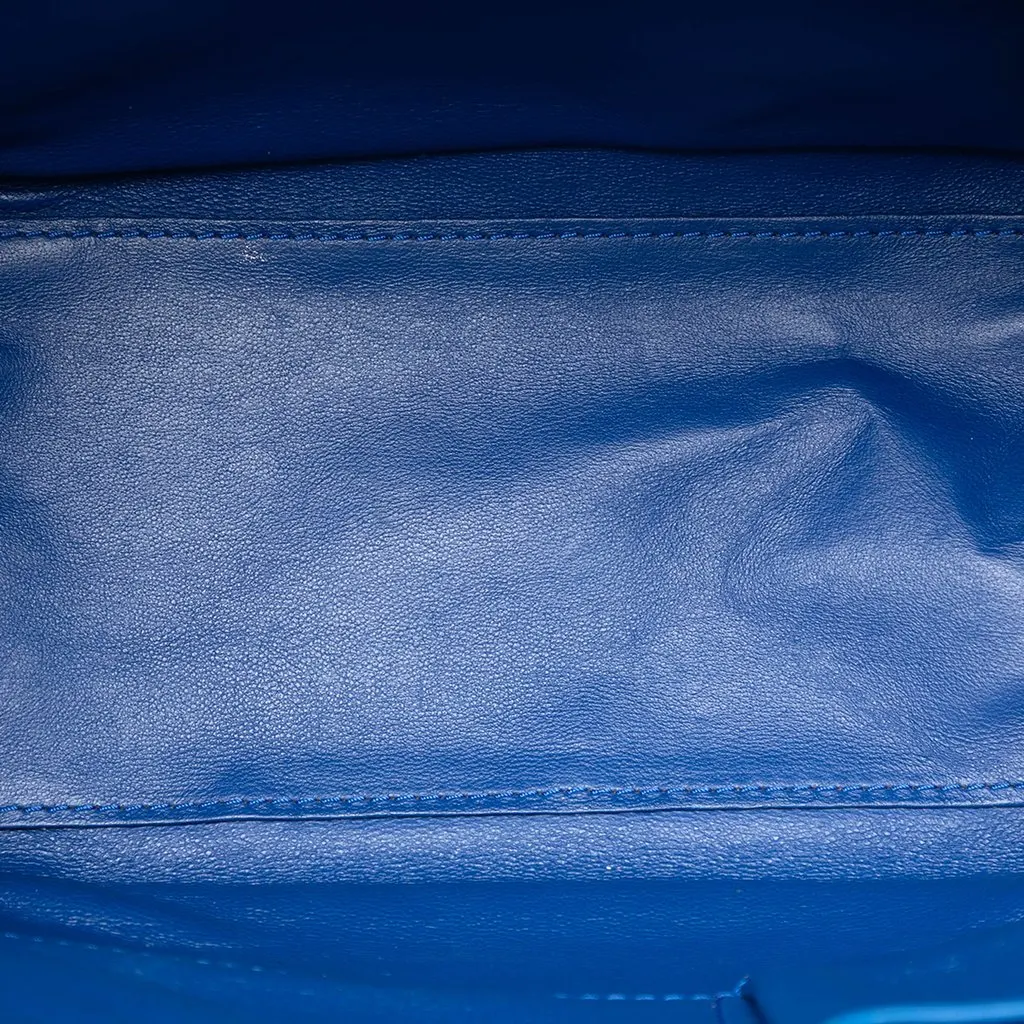 Celine Micro Smooth Calfskin Luggage Tote Blue Leather Very good - Model View