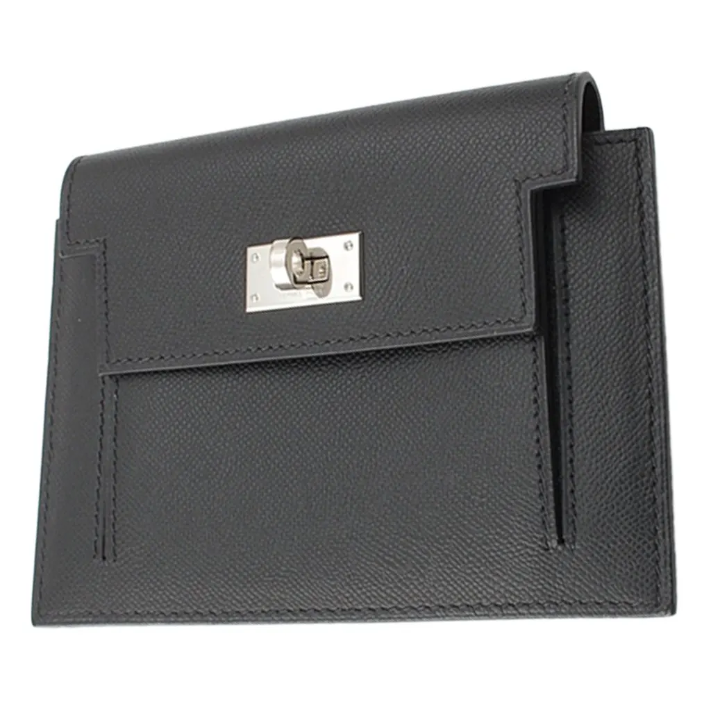 Hermès Veau Madame Kelly Pocket Compact Wallet Black Leather Very good - Inside View