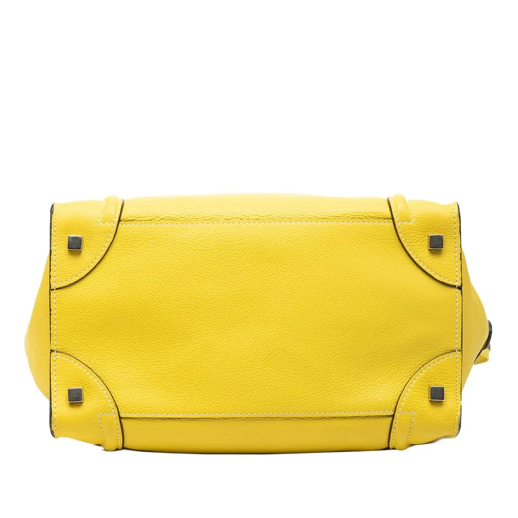Celine Mini Calfskin Luggage Tote Yellow Leather Very good - Inside View