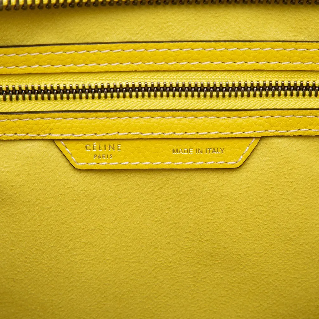 Celine Mini Calfskin Luggage Tote Yellow Leather Very good - Box View