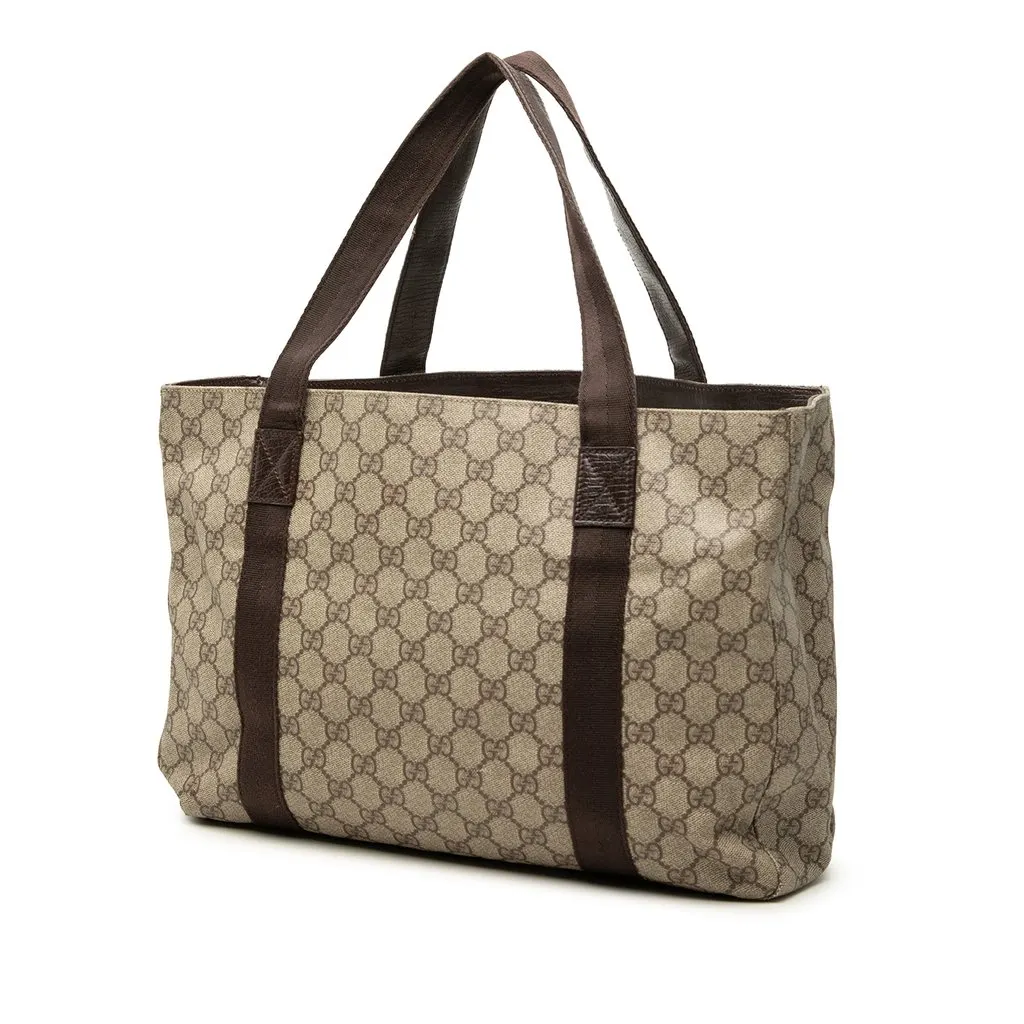Gucci GG Supreme Tote Beige Canvas Good - Back View