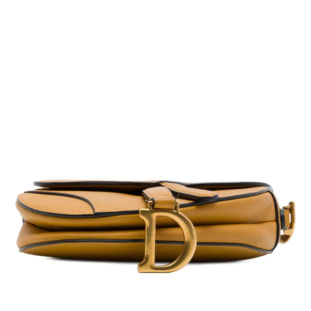 Dior Mini Grained Calfskin Saddle Bag Brown Leather Very good - Inside View