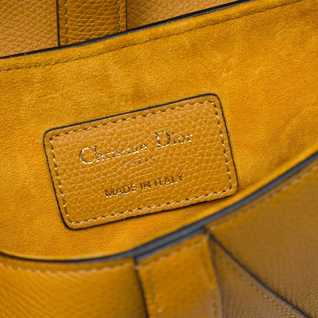 Dior Mini Grained Calfskin Saddle Bag Brown Leather Very good - Box View