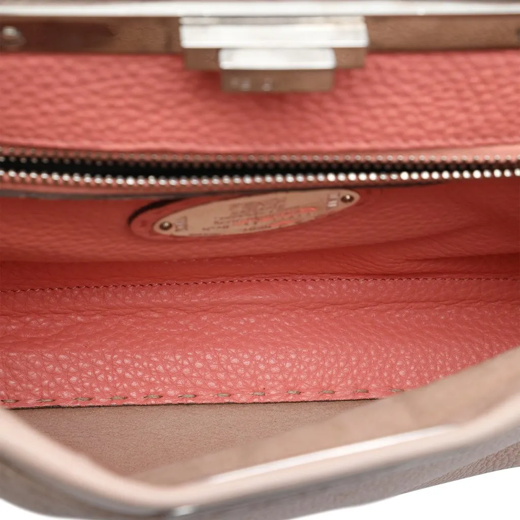Fendi Medium Leather Selleria Peekaboo Iconic Satchel Pink Leather Very good - Model View
