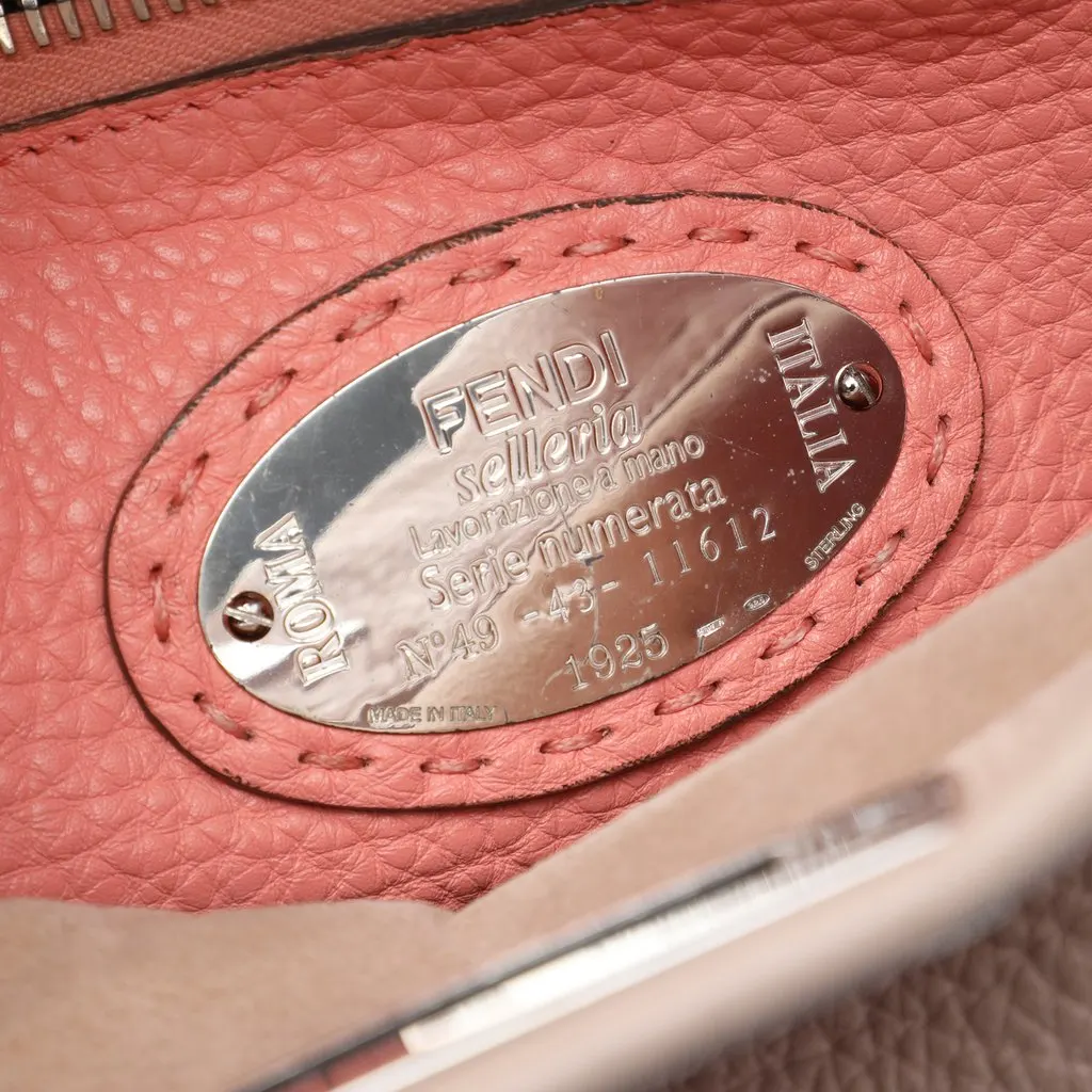 Fendi Medium Leather Selleria Peekaboo Iconic Satchel Pink Leather Very good - Box View