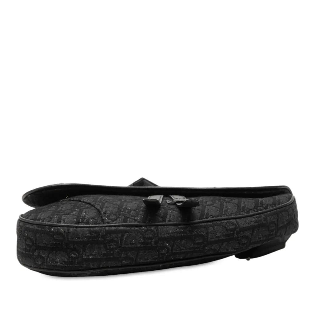 Dior Oblique Canvas Saddle Crossbody Black Canvas Very good - Inside View