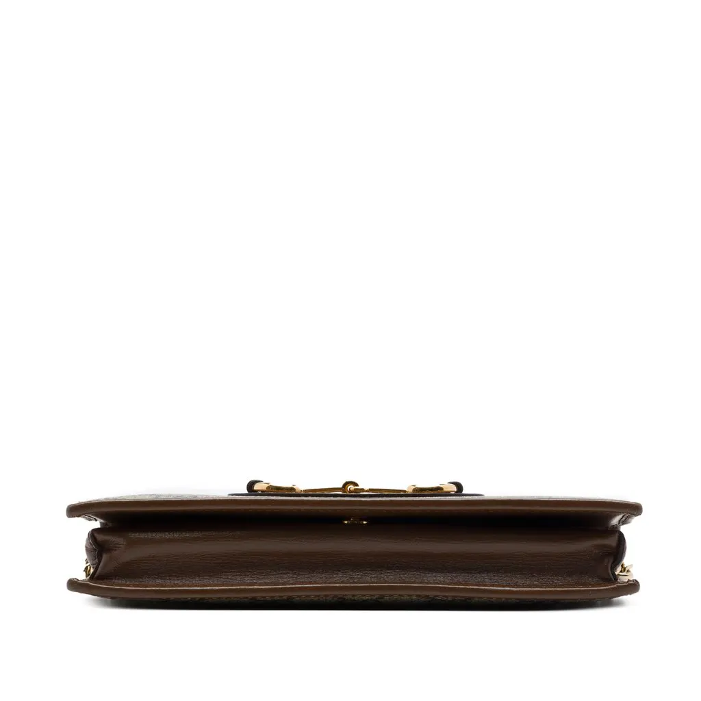 Gucci GG Supreme Horsebit 1955 Wallet On Chain Beige Canvas Very good - Inside View