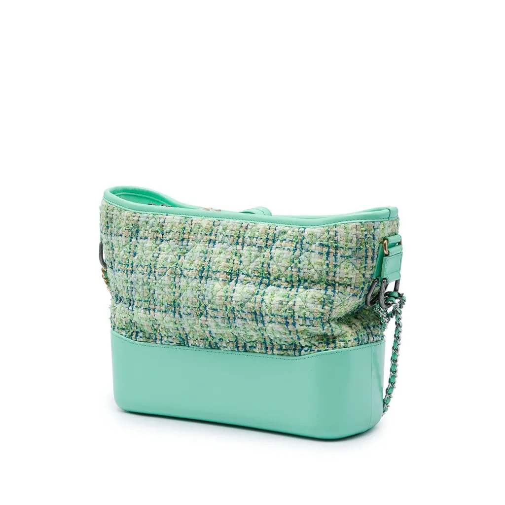 Chanel Medium Tweed Gabrielle Crossbody Green Tweed Very good - Back View