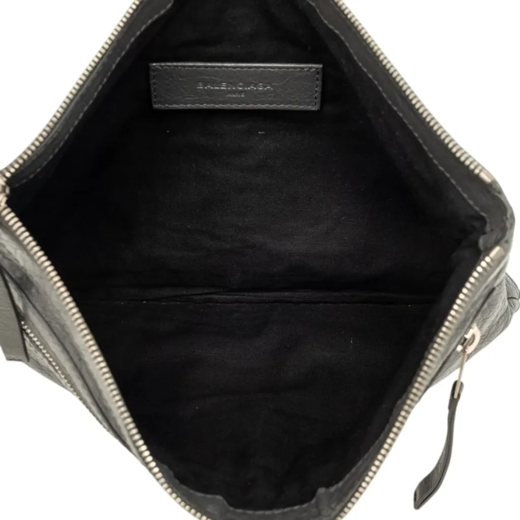Balenciaga Lambskin Motocross Classic Clip Clutch M Grey Leather Very good - Model View