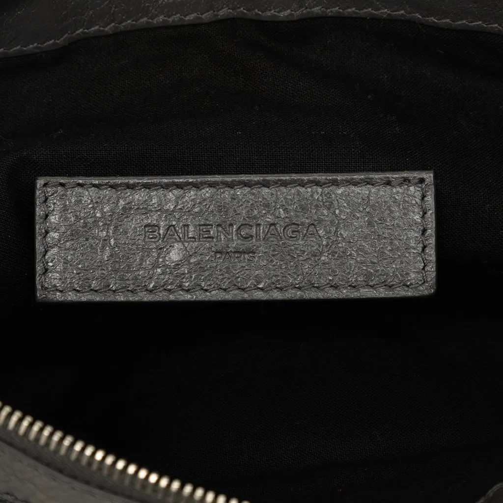 Balenciaga Lambskin Motocross Classic Clip Clutch M Grey Leather Very good - Box View