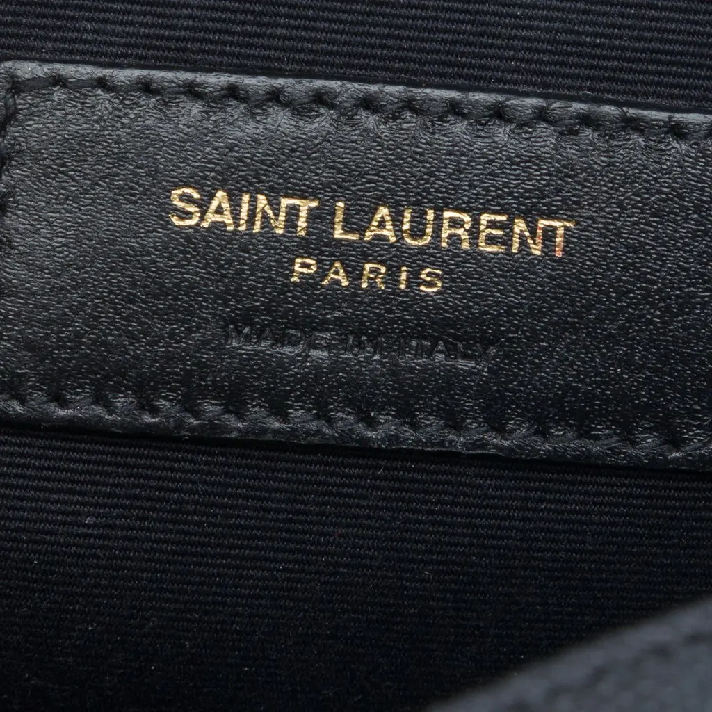 Saint Laurent Chevron Grain De Poudre Round Vinyle Camera Bag Black Leather Very good - Box View