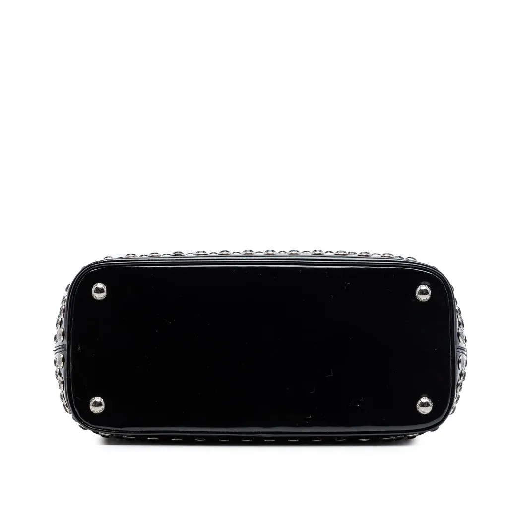 Prada Spazzolato Studded Crystal Tote Black Leather Very good - Inside View