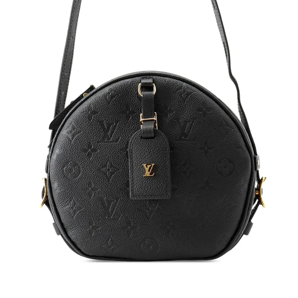 Louis Vuitton Monogram Empreinte Boite Chapeaux Souple MM Black Leather Good - Front View