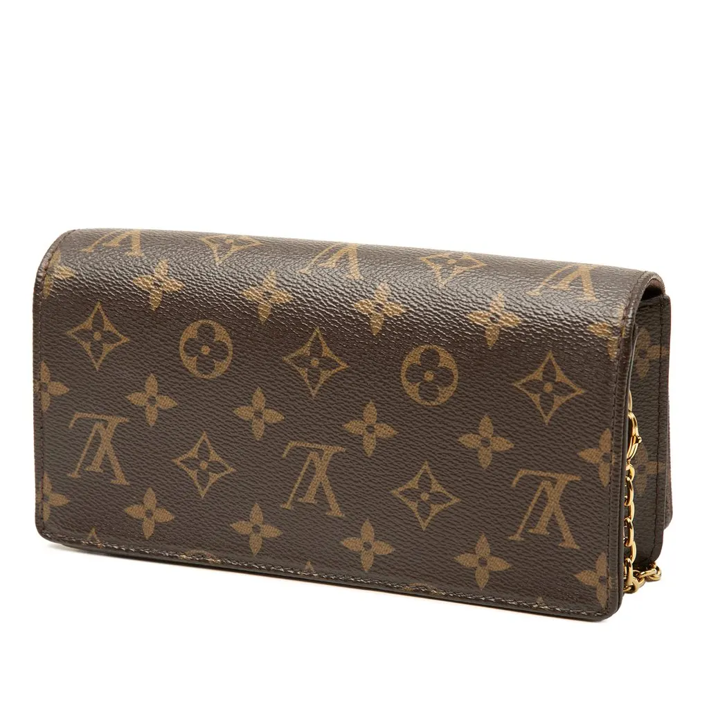 Louis Vuitton Monogram Lily Wallet On Chain Brown Canvas Good - Back View
