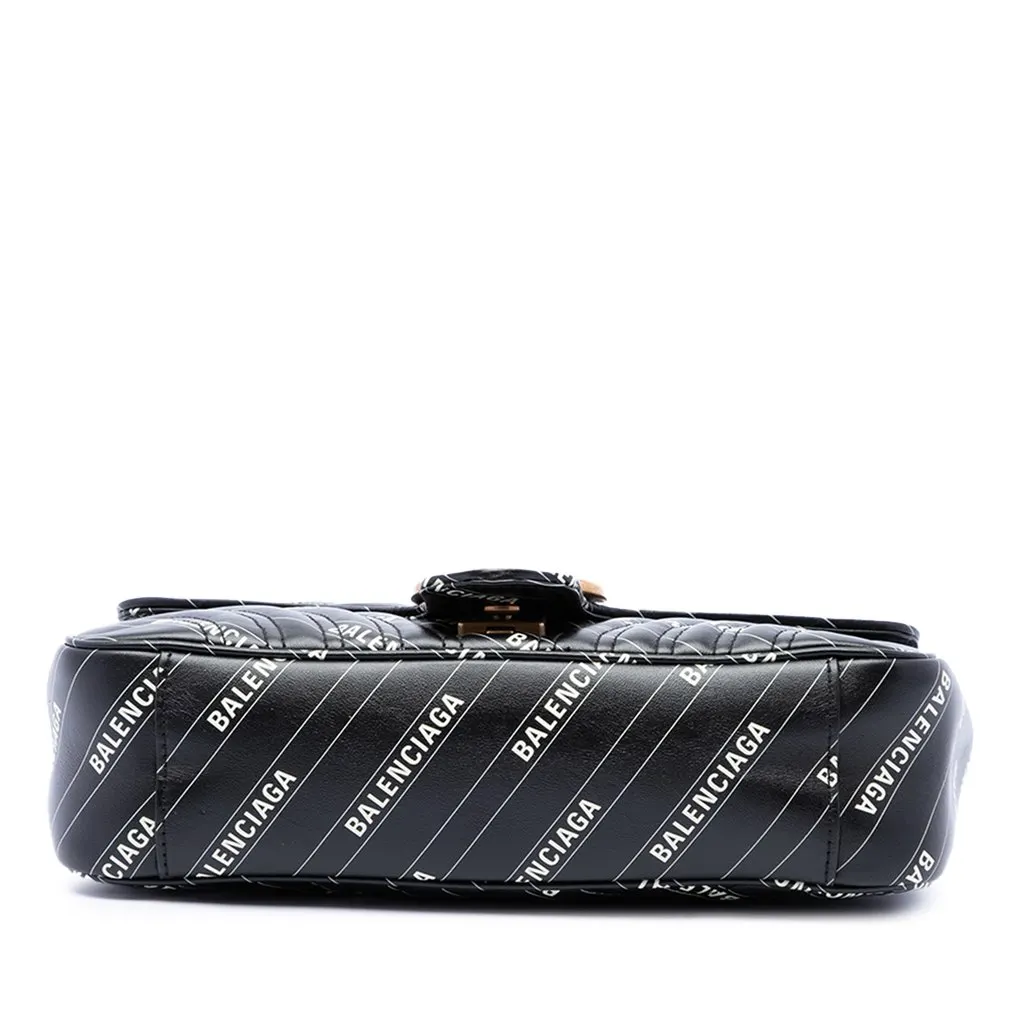 Gucci Balenciaga The Hacker Project Medium GG Marmont Matelasse Leather Shoulder Bag Black Leather Very good - Inside View