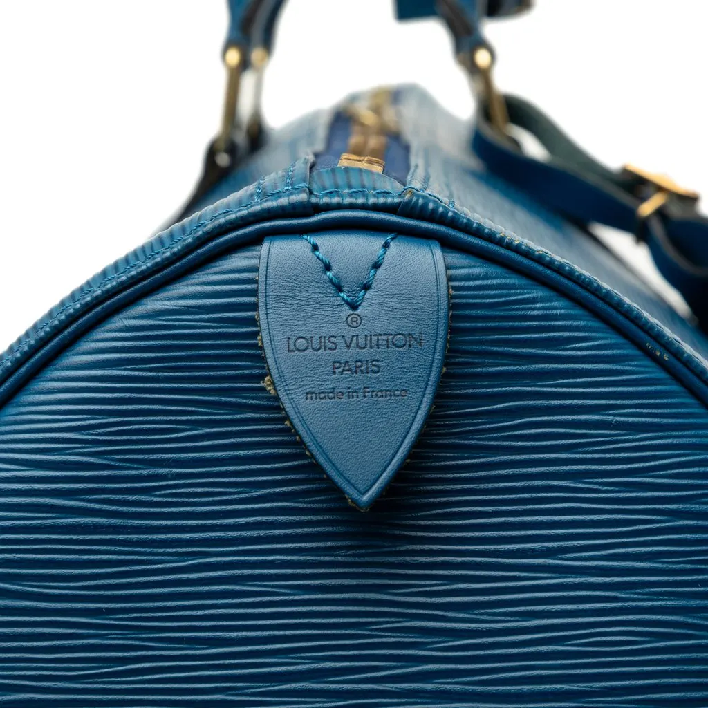 Louis Vuitton Epi Keepall 55 Blue Leather Good - Box View