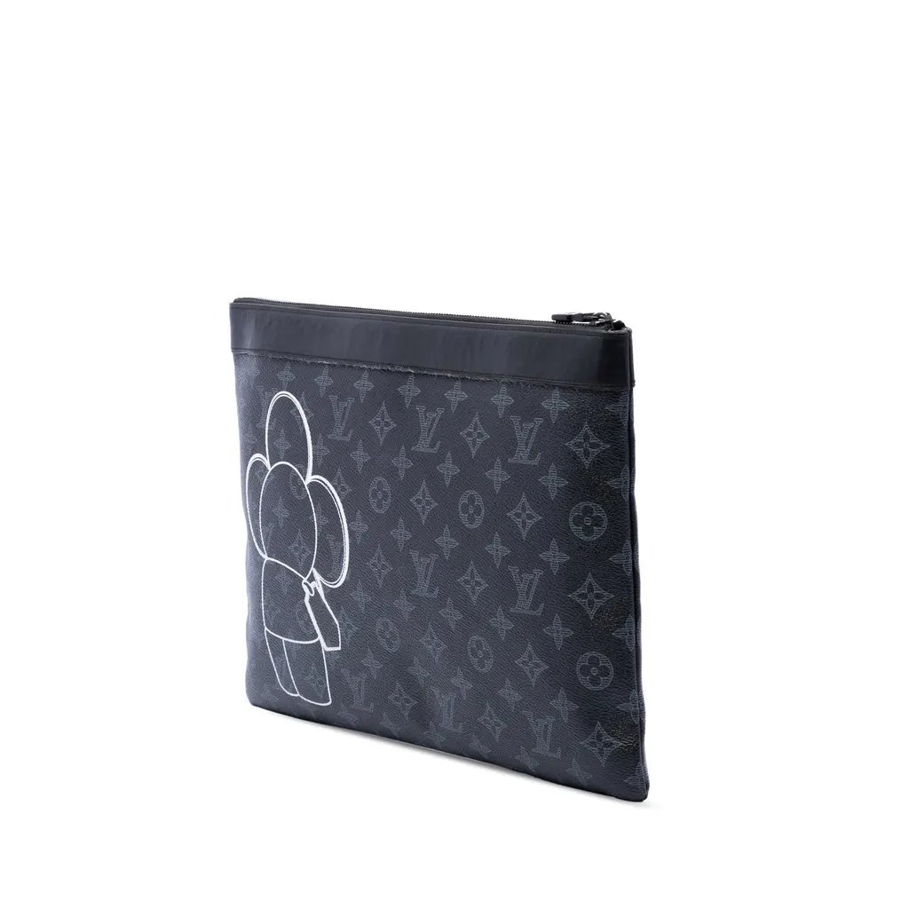 Louis Vuitton Monogram Eclipse Vivienne Apollo Pochette GM Black Very good - Back View