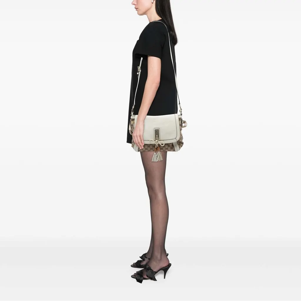 Gucci GG Canvas Bella Flap Satchel Beige Very good - Box View