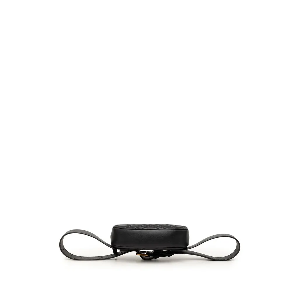 Gucci GG Marmont Matelasse Calfskin Belt Bag Black Leather Very good - Inside View