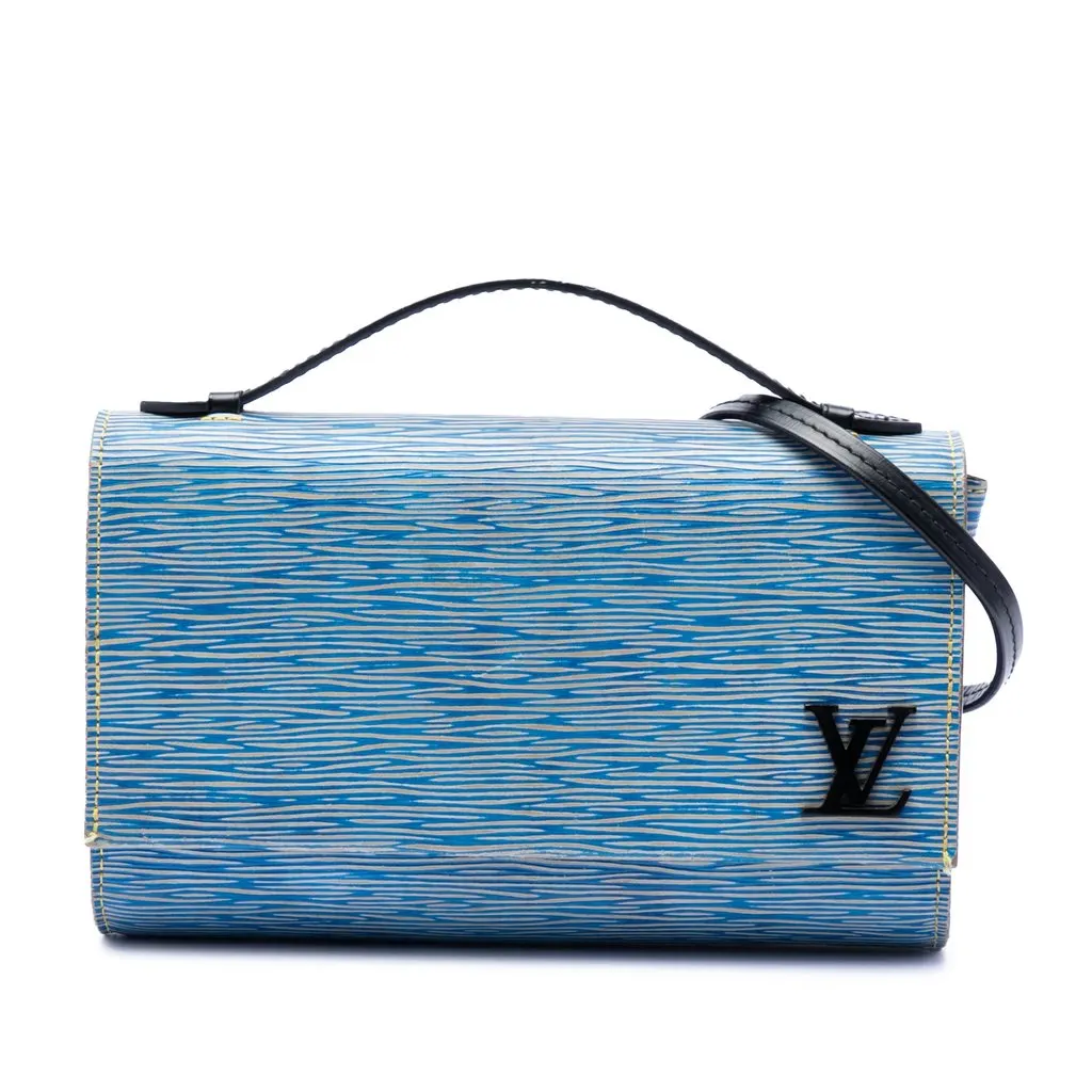 Louis Vuitton Epi Denim Clery Blue Leather Very good - Front View