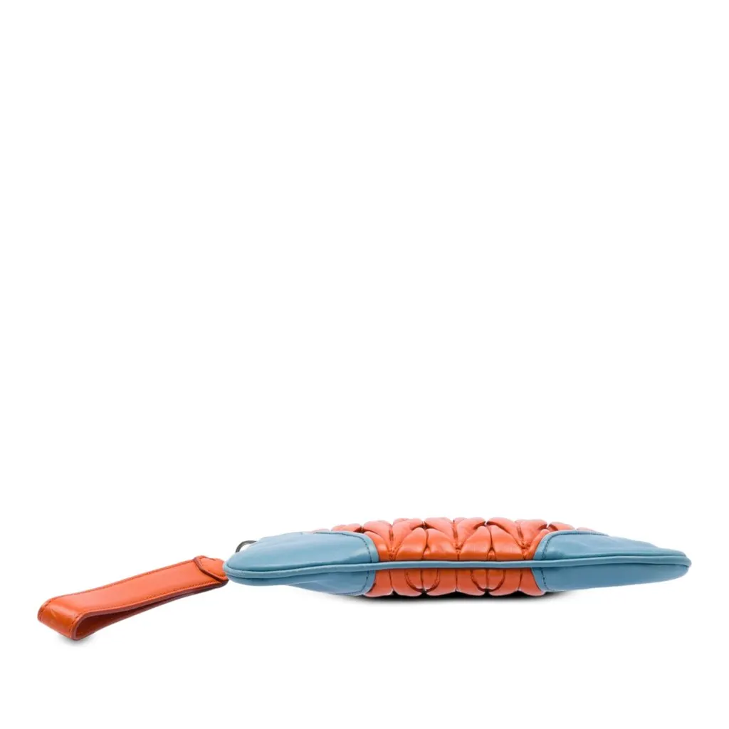 Miu Miu Bicolor Matelasse Nappa Clutch Orange Leather Very good - Inside View