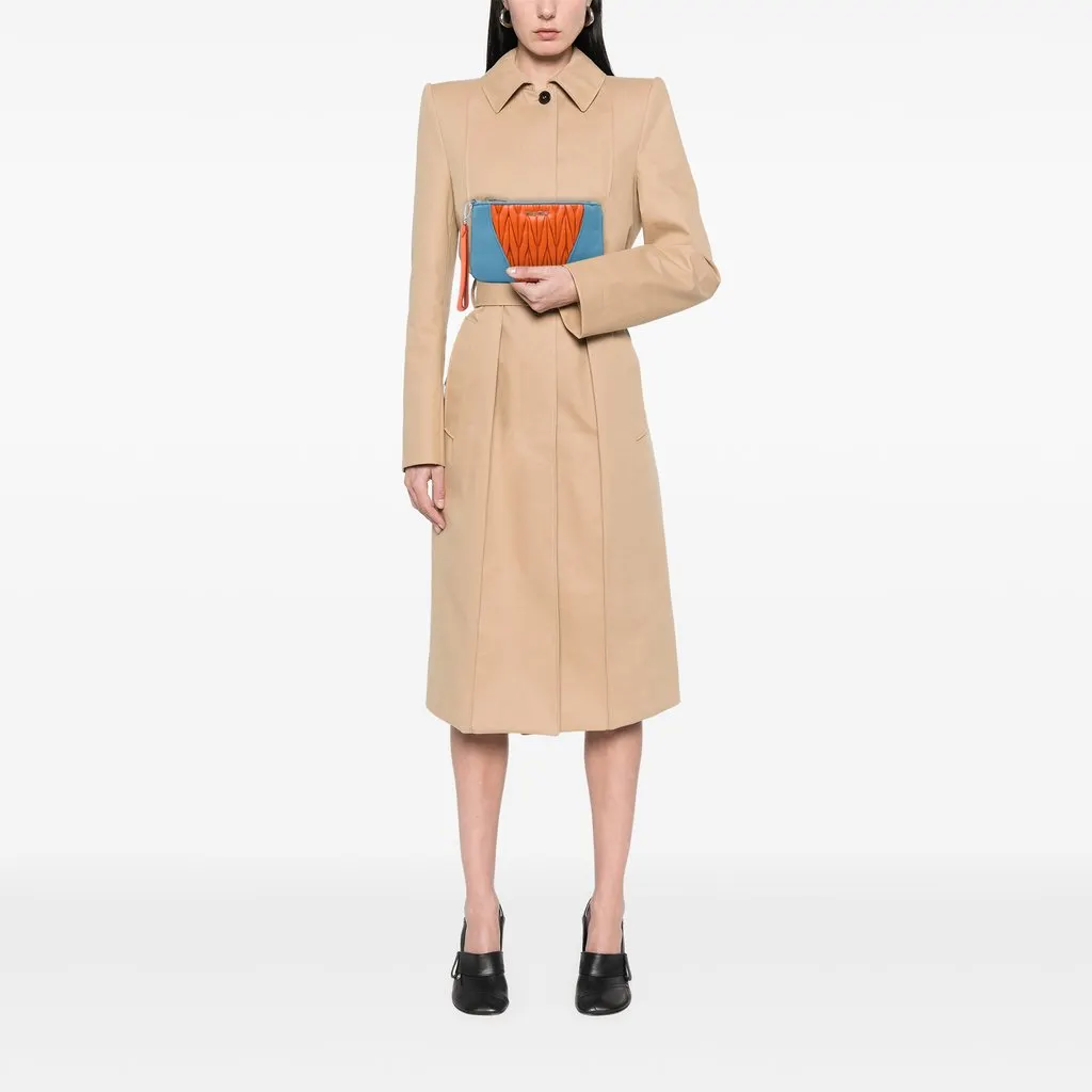 Miu Miu Bicolor Matelasse Nappa Clutch Orange Leather Very good - Box View