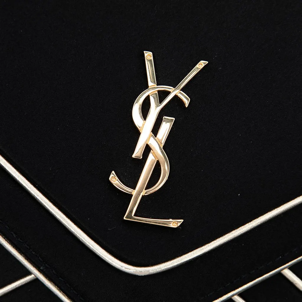 Saint Laurent Satin Monogram Gaby Shoulder Bag Black Very good - Box View
