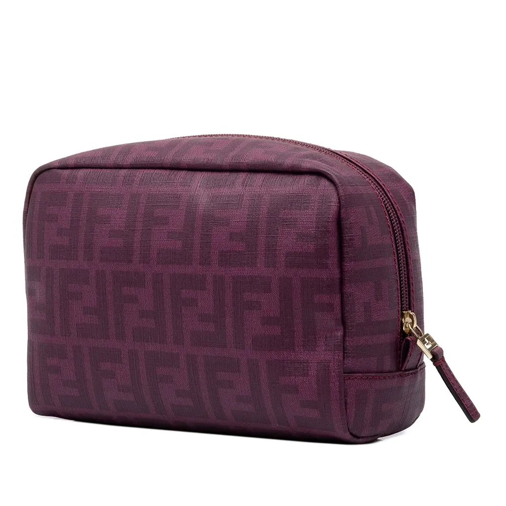 Fendi Zucca Spalmati Cosmetic Pouch Purple Canvas Very good - Back View