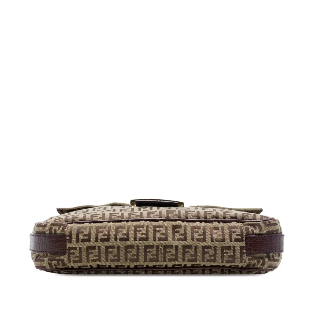 Fendi Zucchino Canvas Crossbody Brown Very good - Inside View