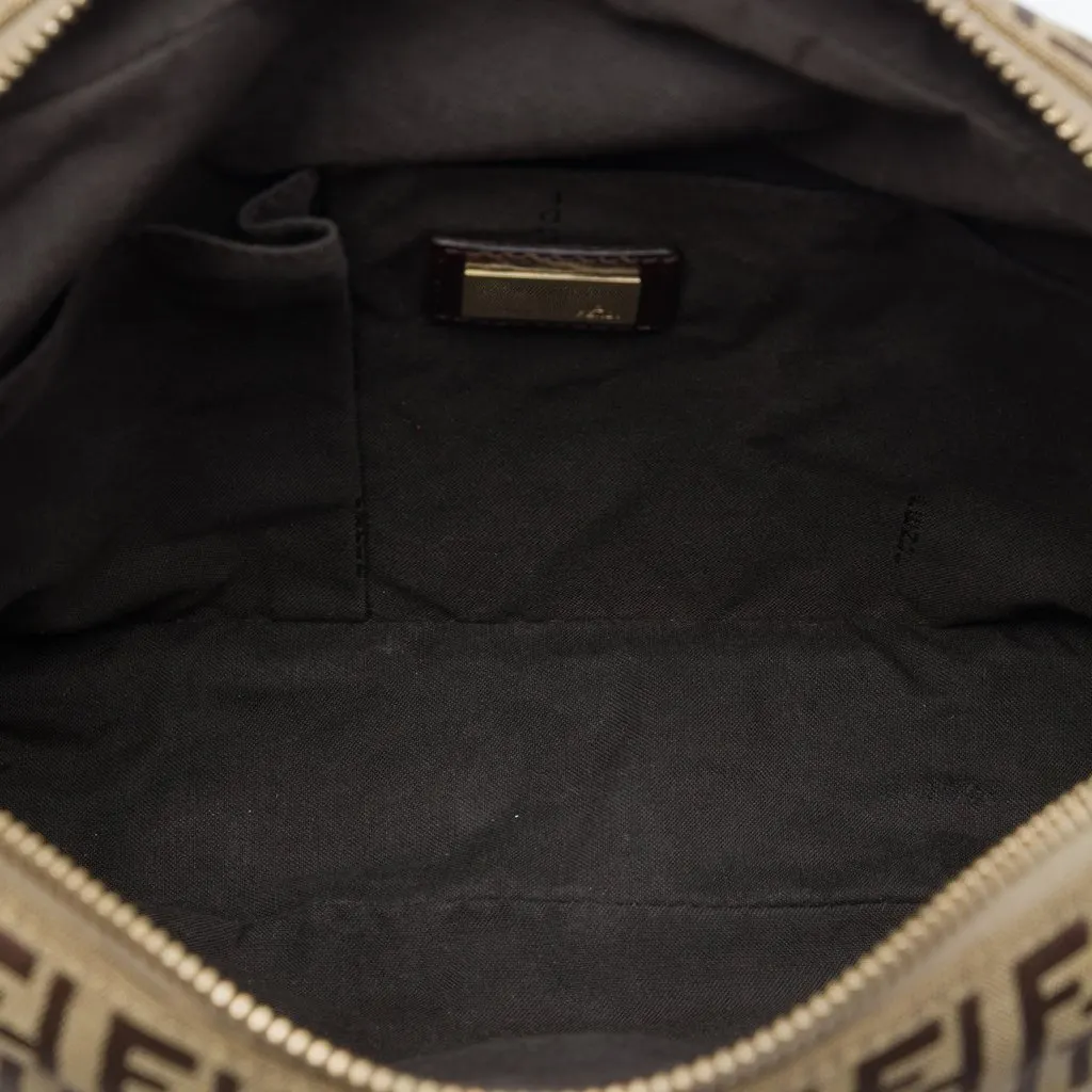 Fendi Zucchino Canvas Crossbody Brown Very good - Model View