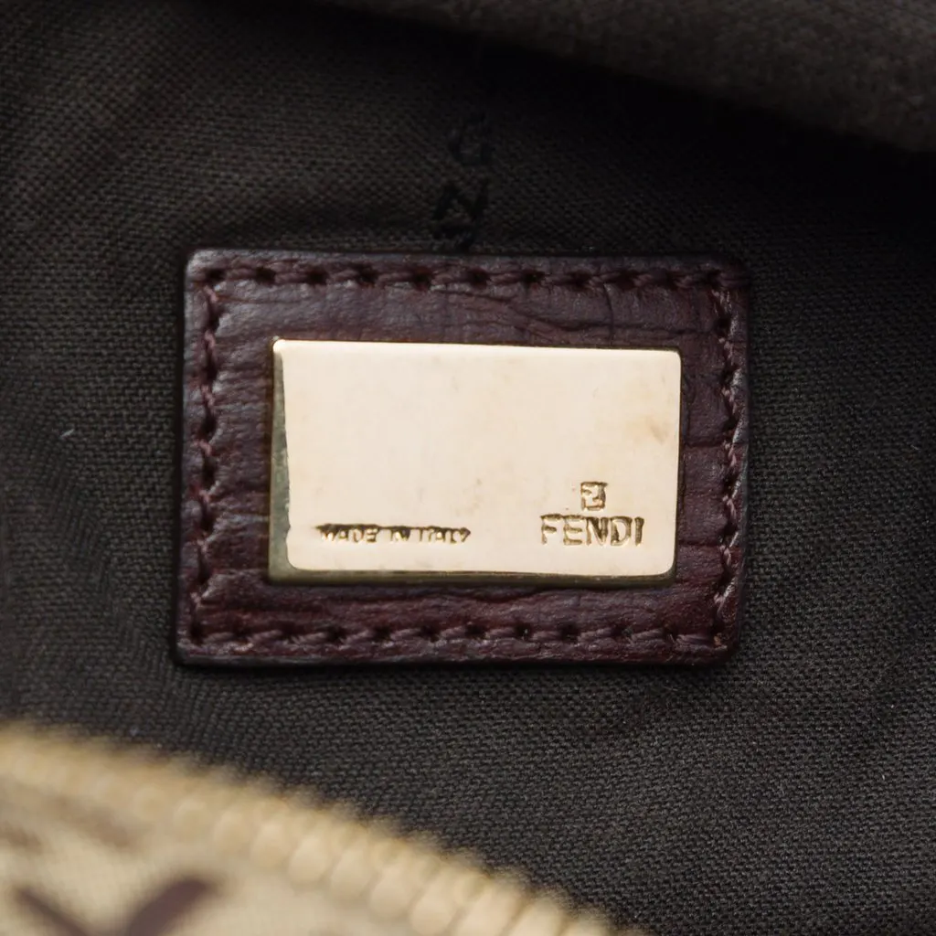 Fendi Zucchino Canvas Crossbody Brown Very good - Box View