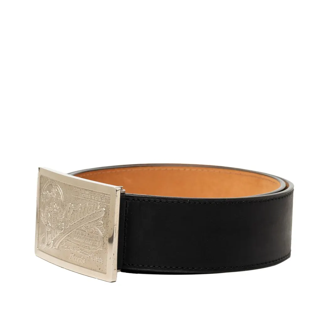 Louis Vuitton Leather Travelling Requisites Belt Black Leather Very good - Back View