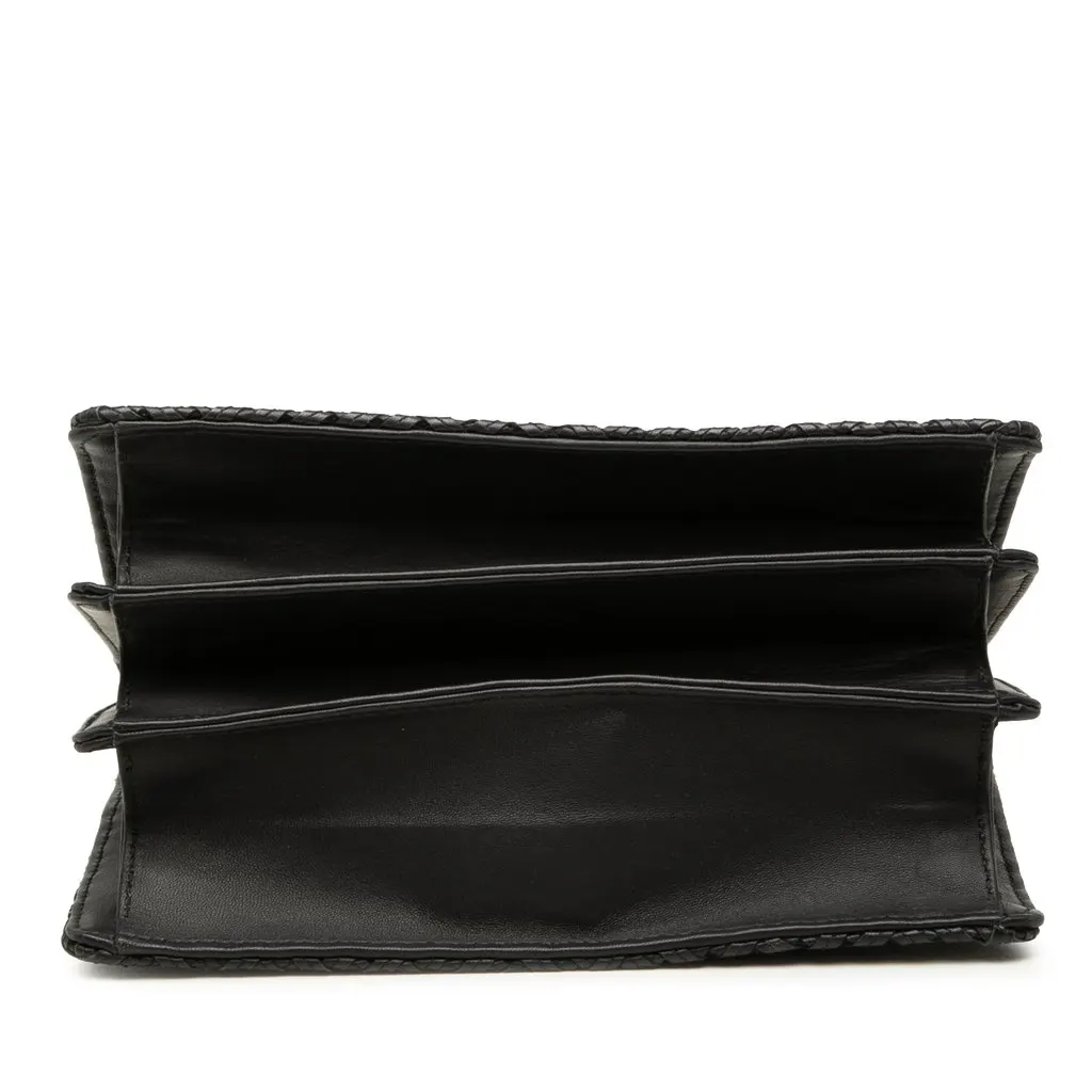 Bottega Veneta Nappa Intrecciato Handbag Black Leather Very good - Inside View