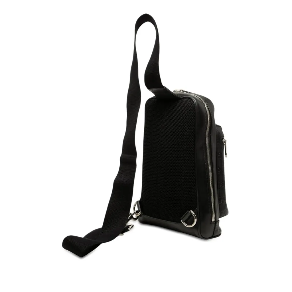 Gucci Guccissima Sling Backpack Black Leather Very good - Back View