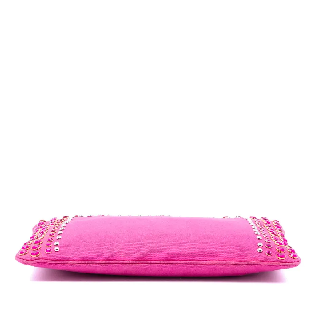 Prada Canvas Canapa Bijoux Clutch Pink Canvas Very good - Inside View