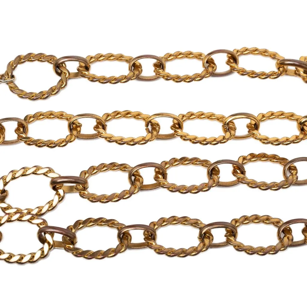 Chanel Gold Plated CC Medallion Chain Link Belt Gold Metal Very good - Back View