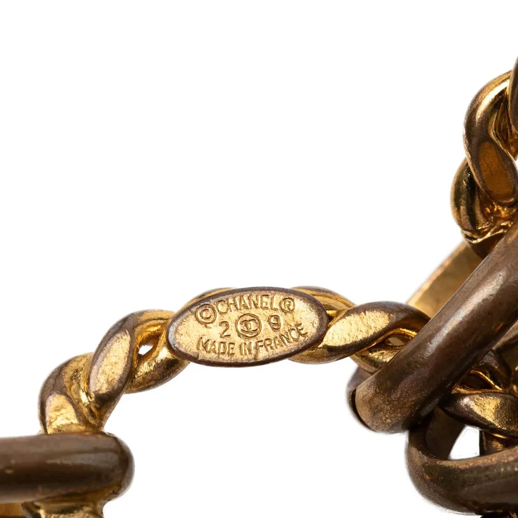 Chanel Gold Plated CC Medallion Chain Link Belt Gold Metal Very good - Inside View