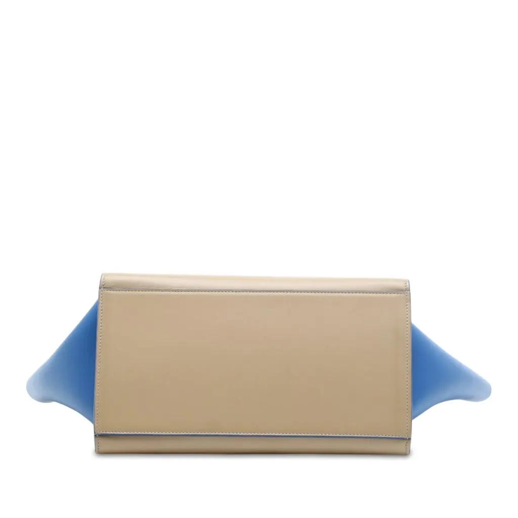 Celine Small Bicolor Leather Trapeze Satchel Beige Leather Very good - Inside View