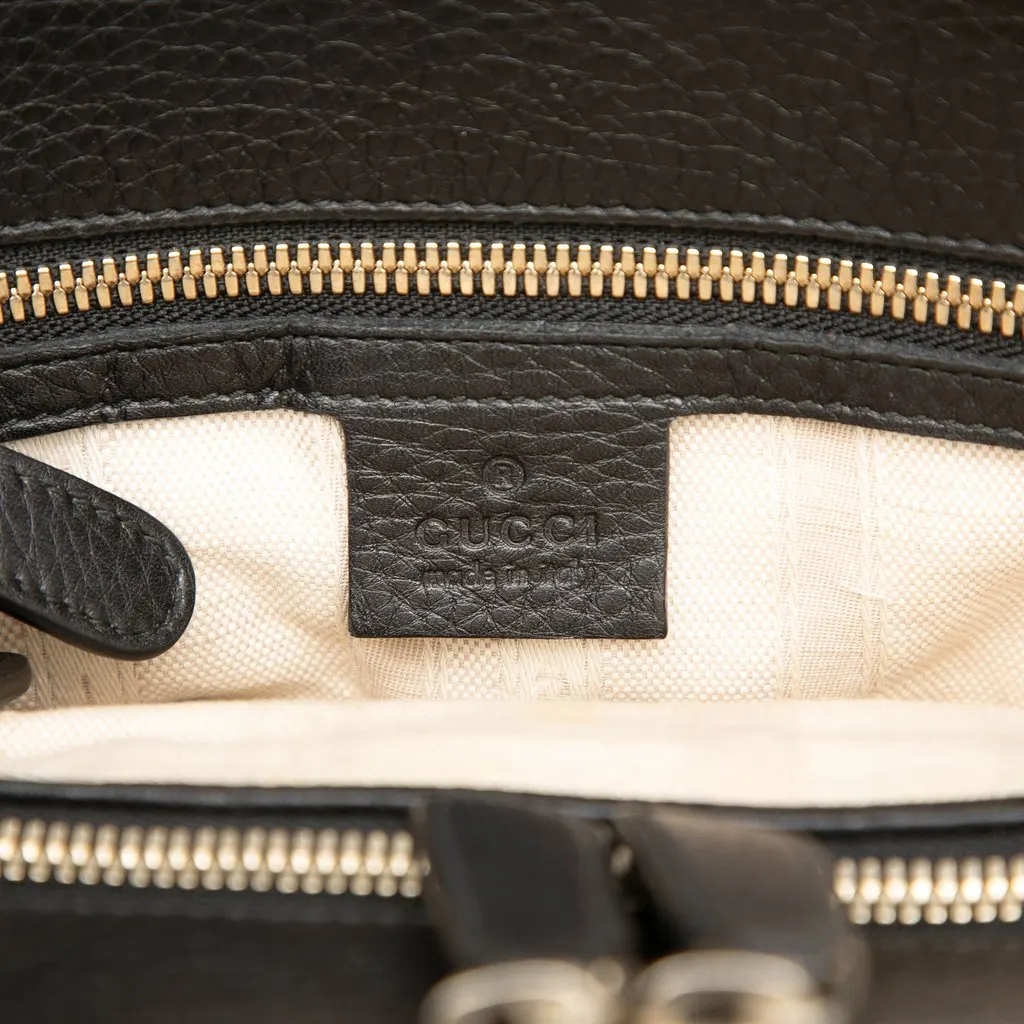 Gucci Pebbled Calfskin Soho Working Satchel Black Leather Good - Box View