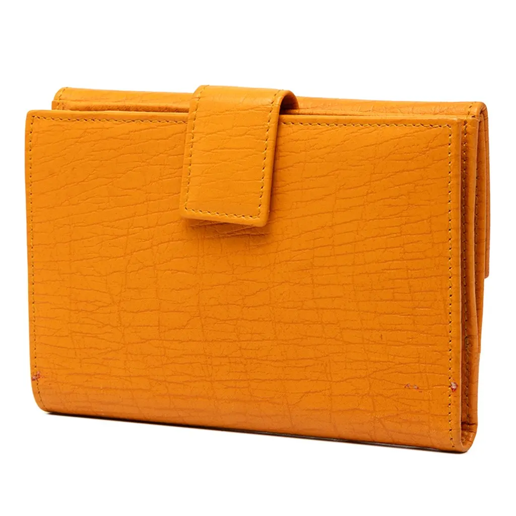 Gucci Textured Calfskin Bifold Wallet Orange Leather Very good - Back View