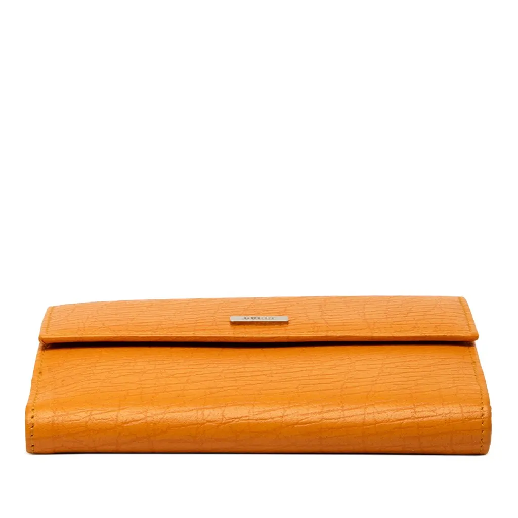 Gucci Textured Calfskin Bifold Wallet Orange Leather Very good - Inside View