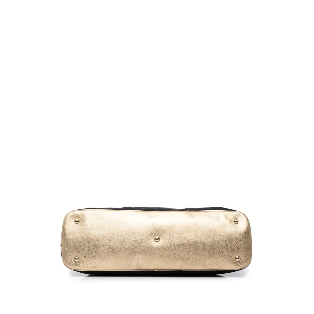 Saint Laurent Large Canvas Muse Handbag Blue Canvas Good - Inside View