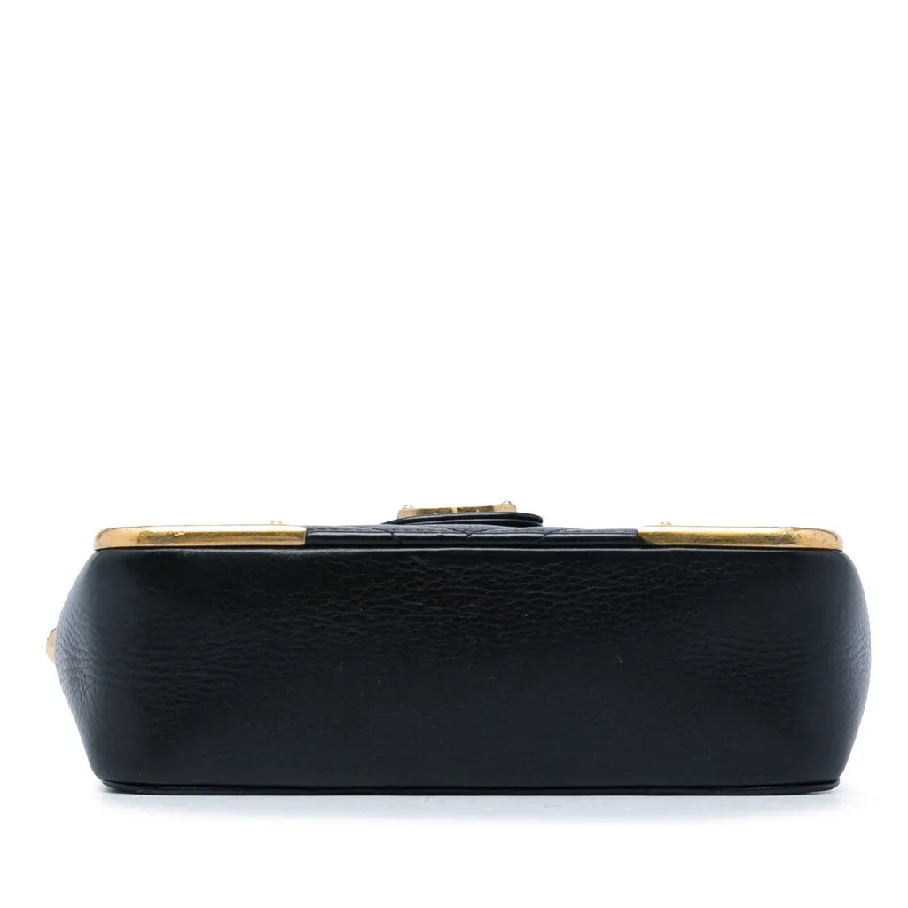 Chanel CC Chevron Calfskin Rock The Corners Minaudiere Bag Black Leather Very good - Inside View