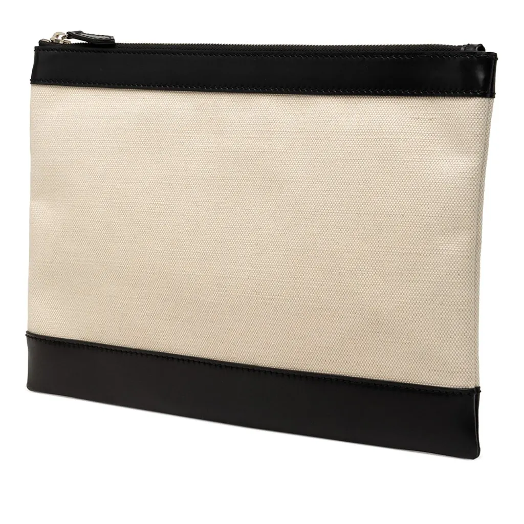 Balenciaga Canvas Navy Clip Clutch M Brown Very good - Back View