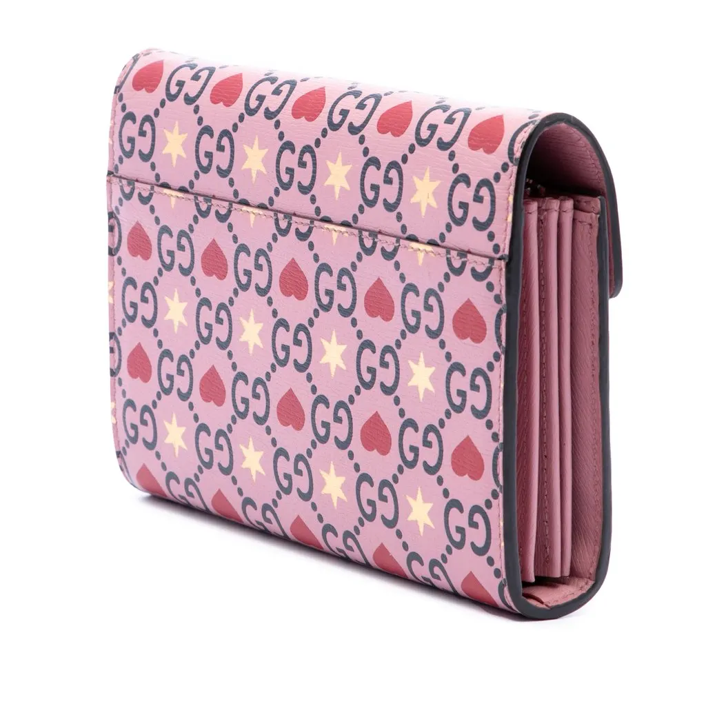 Gucci Calfskin Valentines Day Dionysus Wallet On Chain Pink Leather Very good - Back View
