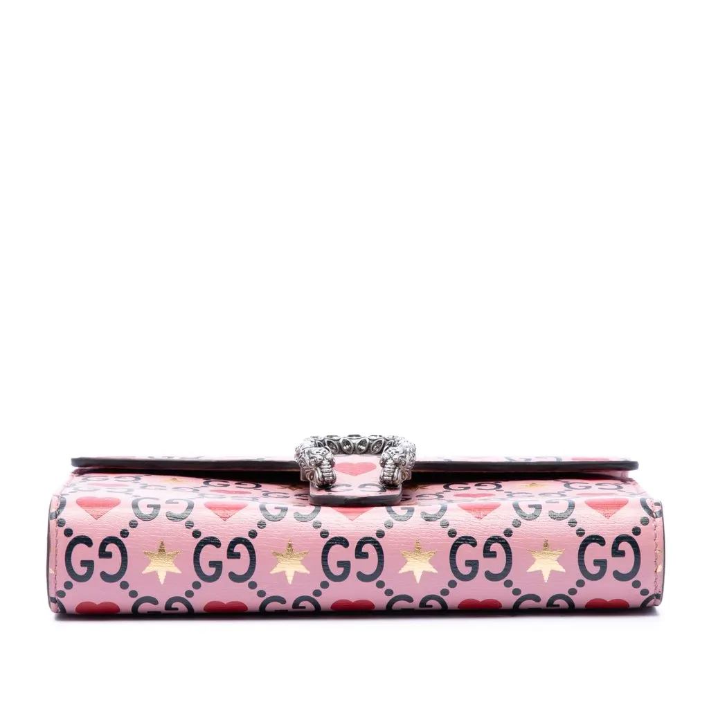 Gucci Calfskin Valentines Day Dionysus Wallet On Chain Pink Leather Very good - Inside View