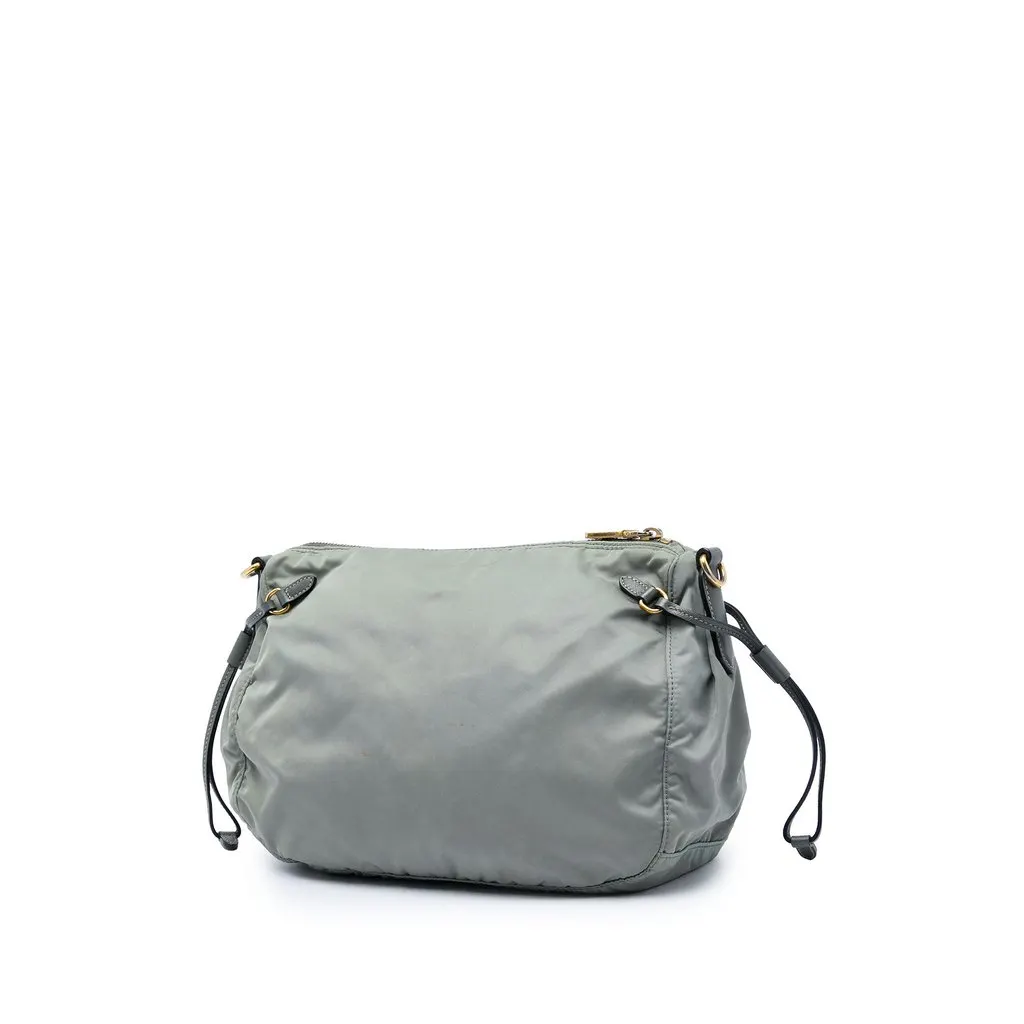 Prada Saffiano Trimmed Tessuto Zip Top Crossbody MultiColor Very good - Back View