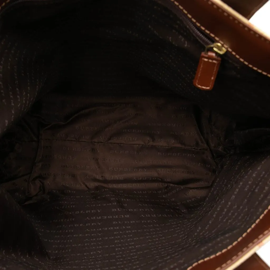 Burberry Haymarket Check Coated Canvas Tote Beige Canvas Very good - Model View
