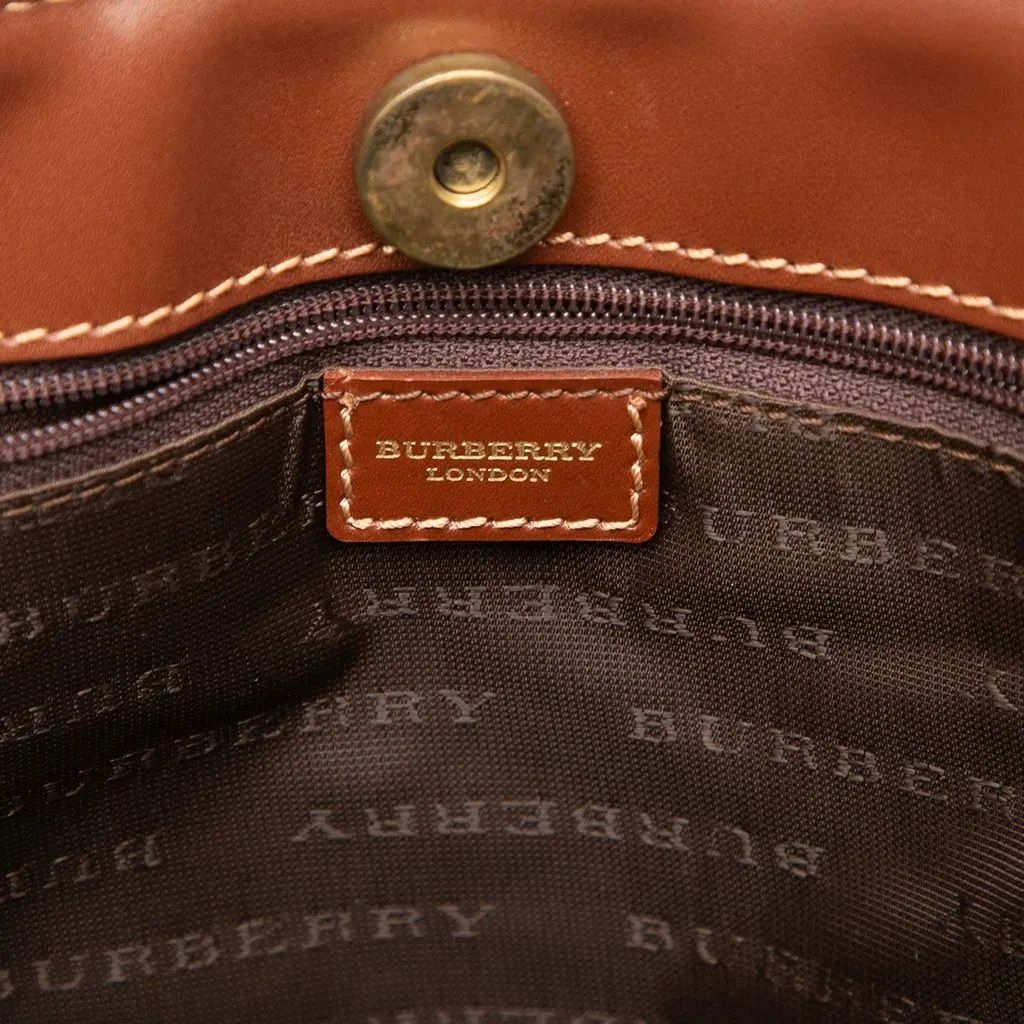 Burberry Haymarket Check Coated Canvas Tote Beige Canvas Very good - Box View